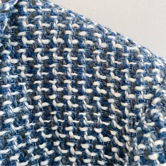 Talbots Womens Blue & White Tweed Blazer Jacket Size 18W Career Capsule Wardrobe - Picture 3 of 12